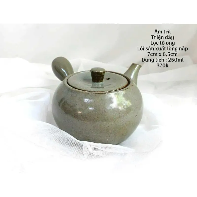 Ấm trà sứ cổ điển dung tích 250ml màu xám đậm 603010