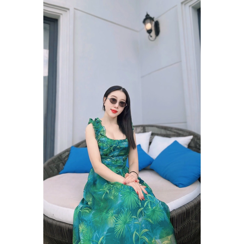 Đầm voan xanh sát nách  518862