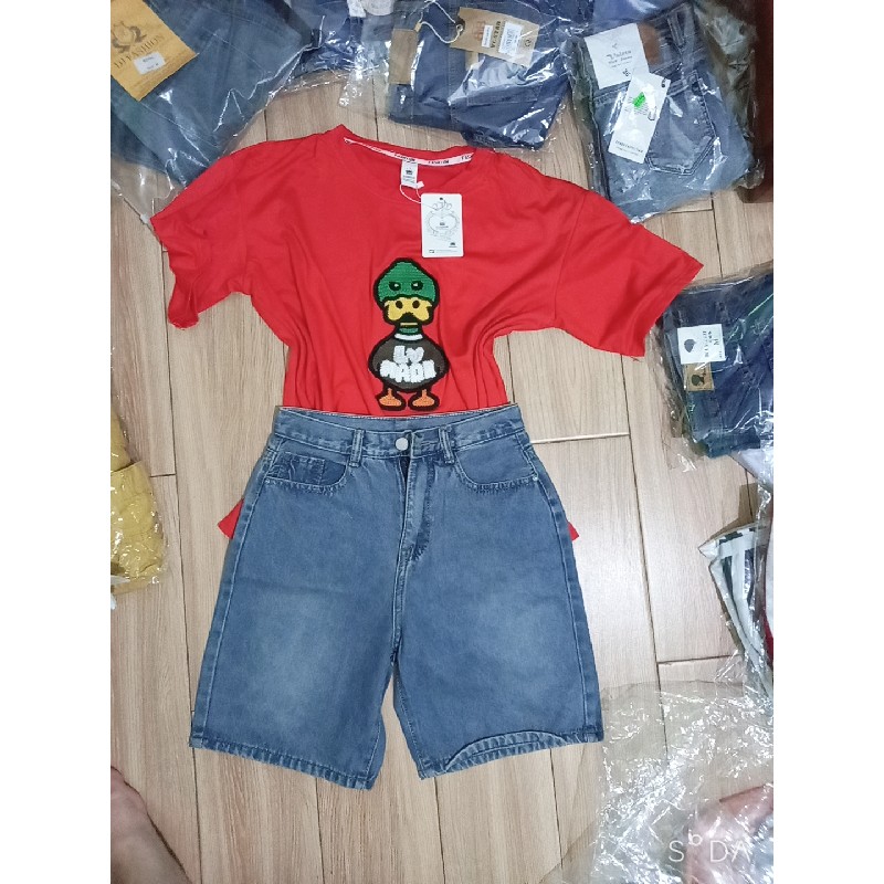 Sét jean ngố áo phông thêu 8925