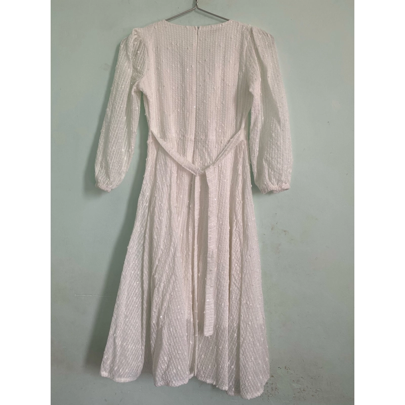 Đầm dự tiệc đầm trắng cổ vuông tay phồng dáng dài Lucas Dress 462311