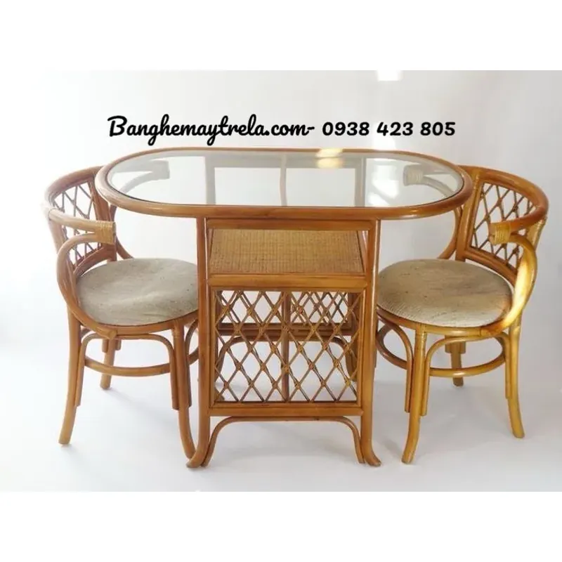 Bàn ghế mây cà phê 600693