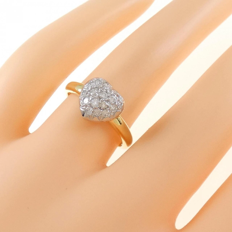 Nhẫn kim cương hình trái tim K18YG/PT900 0.30CT 671142
