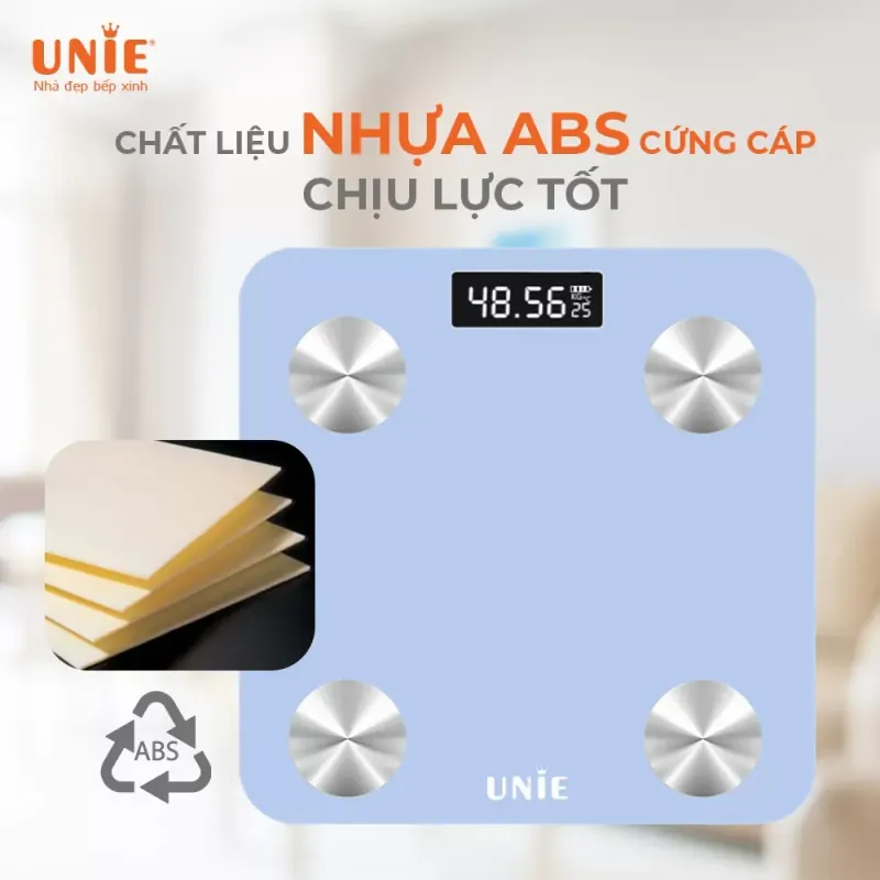 Cân điện tử thông minh UNIE UN-135 nhỏ gọn, mặt kính chịu lực 779722