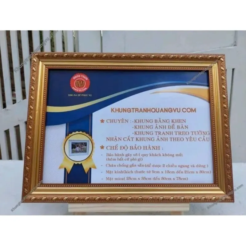Khung bằng khen khổ giấy A4, kích thước khung: 25x34cm 1033018