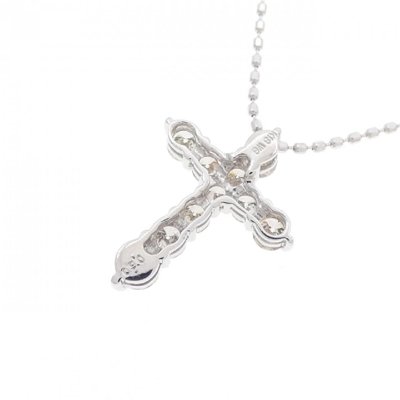 K18WG Dây chuyền kim cương chéo 0.50CT - Hàng hiệu Chính hãng 860316