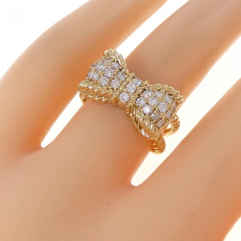 Nhẫn kim cương K18YG hình ruy băng 0.51CT - Hàng hiệu Authentic 847281