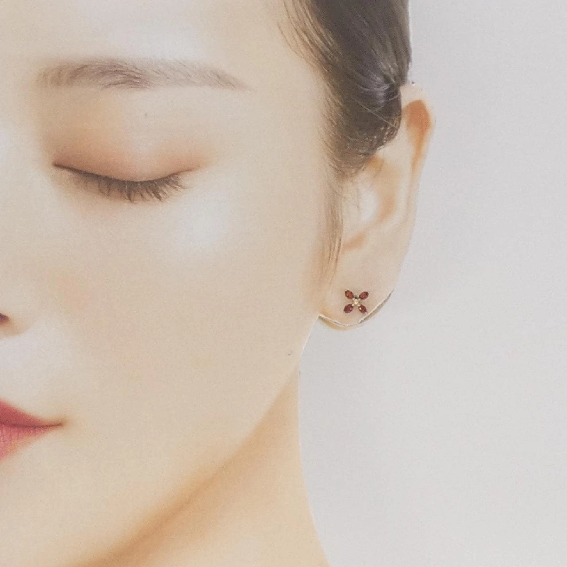 K18PG Garnet Bông tai - Hàng hiệu Chính hãng 868704