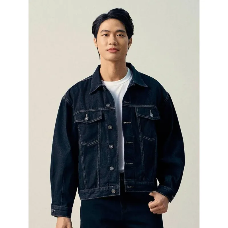 Áo khoác jean icondenim màu đen xanh size S 973464