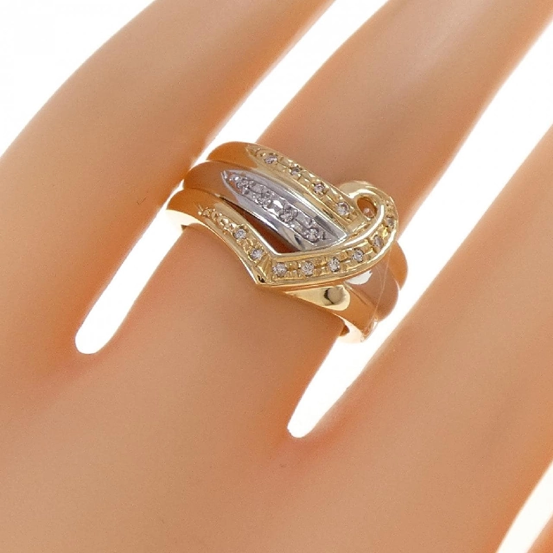 K18YG/PT900 Nhẫn Kim Cương - Hàng hiệu Chính hãng 854045