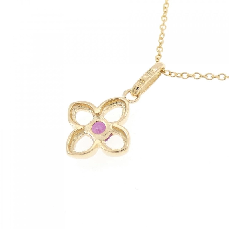 K18YG Hoa Hồng Ruby Dây Chuyền - Hàng hiệu Chính hãng 857040