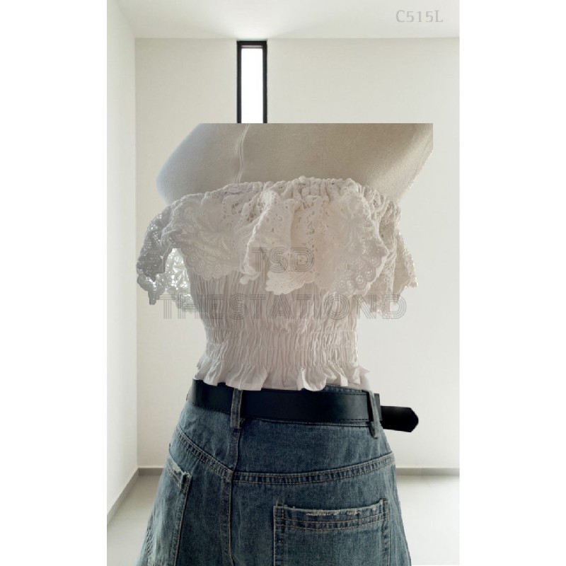 Set áo croptop quần short jean kèm nịt QCCC 11479