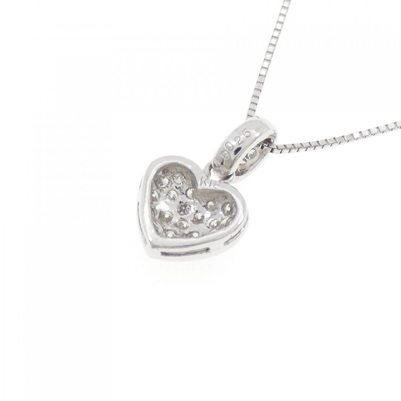 K18WG Pave Heart Diamond Necklace 0.25CT - Hàng hiệu Authentic 859919