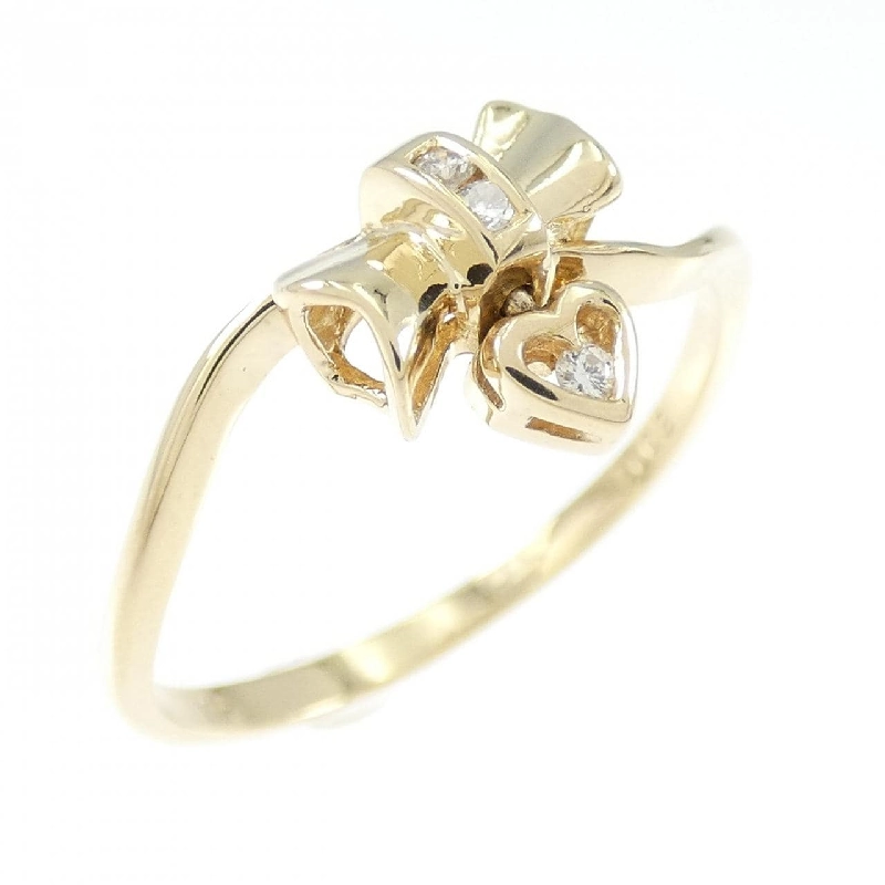 Nhẫn kim cương hình trái tim × ruy băng K18YG 0.03CT 669367