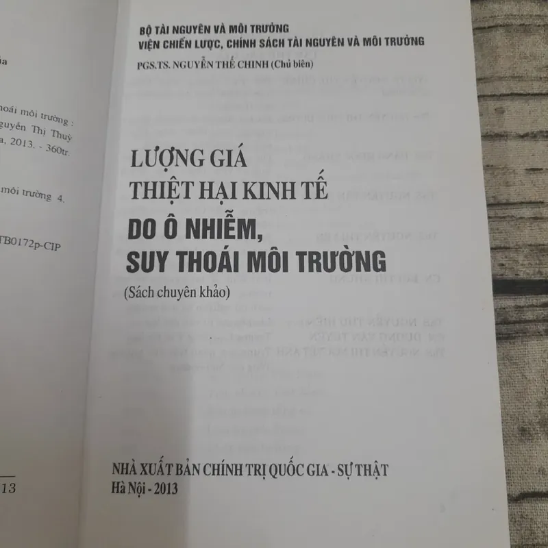Lượng giá thiệt hại kinh tế do ô nhiễm, suy thoái môi trường. PGS TS Nguyễn Thế Chinh 593545