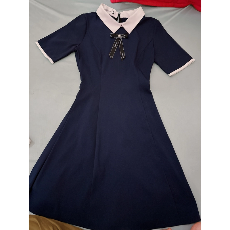 (CÓ ẢNH THẬT) Thanh lý Váy cổ sơ mi có nơ size S 505674