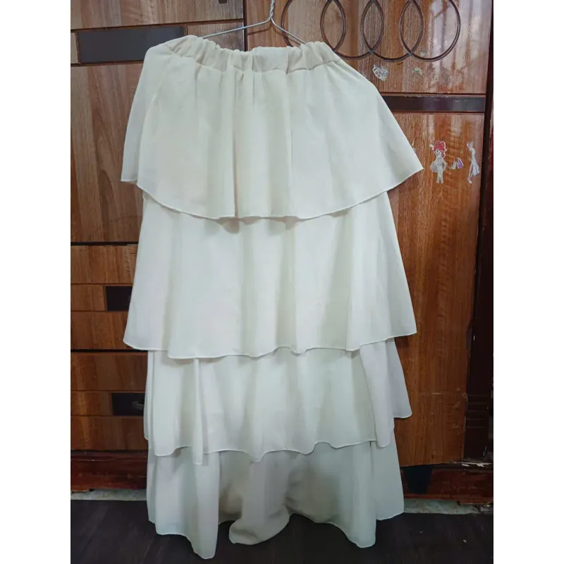 Chân váy dài trắng 4 tầng 728195