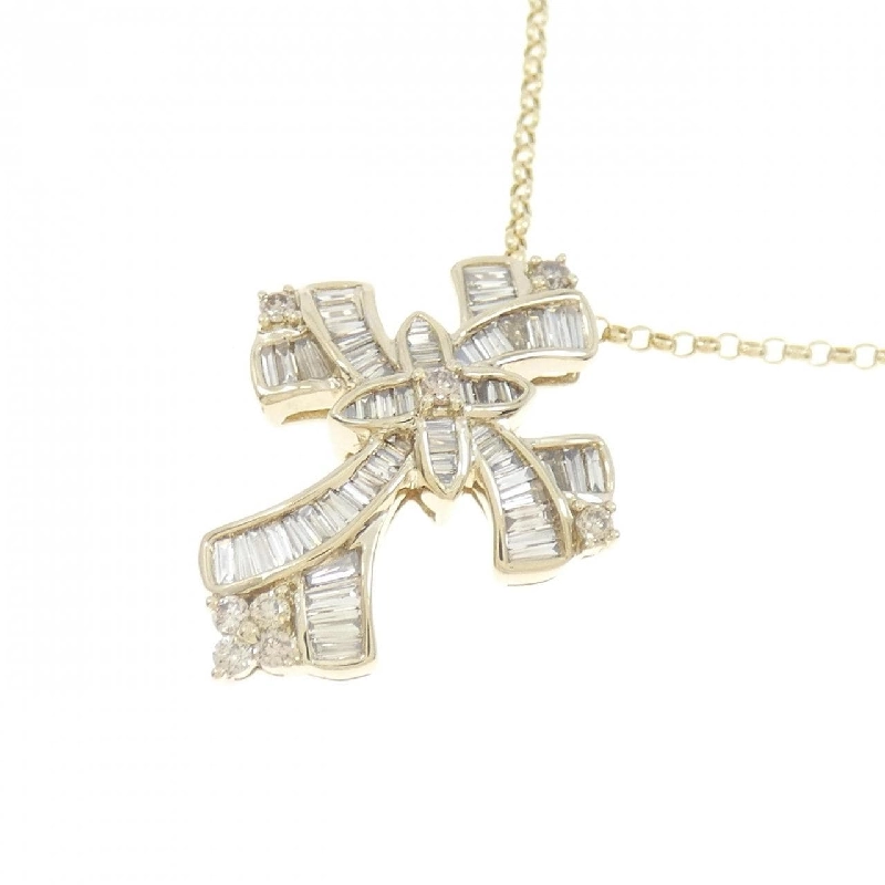 K18YG Dây chuyền kim cương chéo 0.90CT - Hàng hiệu chính hãng 867741