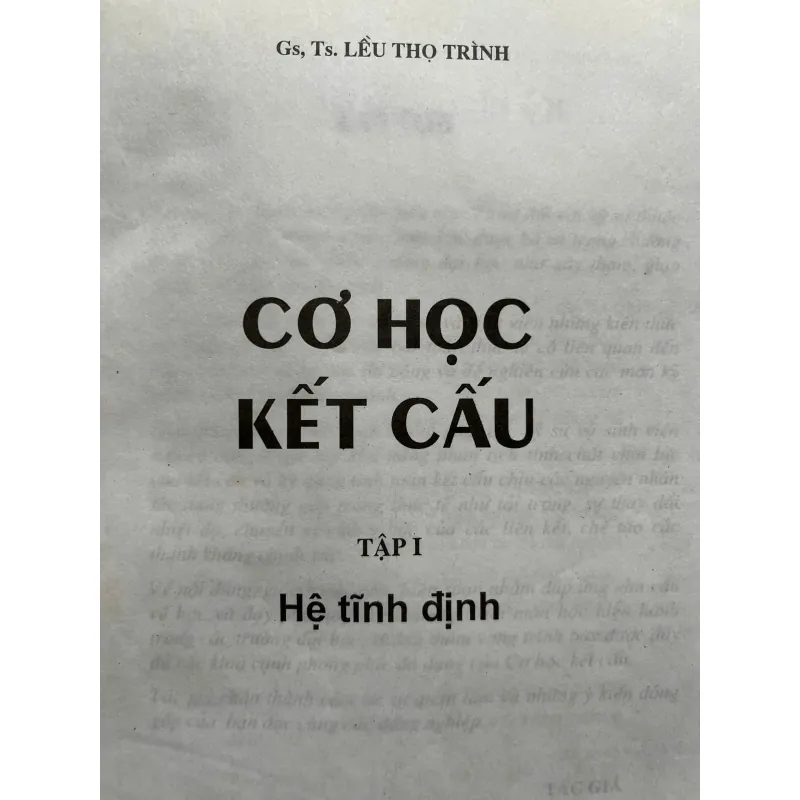 CƠ HỌC KẾT CẤU(Full bộ lý thuyết tập 1 + 2,Bài tập Tập 2) 702216