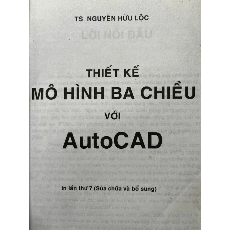 THIẾT KẾ MÔ HÌNH BA CHIỀU VỚI AutoCAD(Full bộ lý thuyết + bài tập) 501261