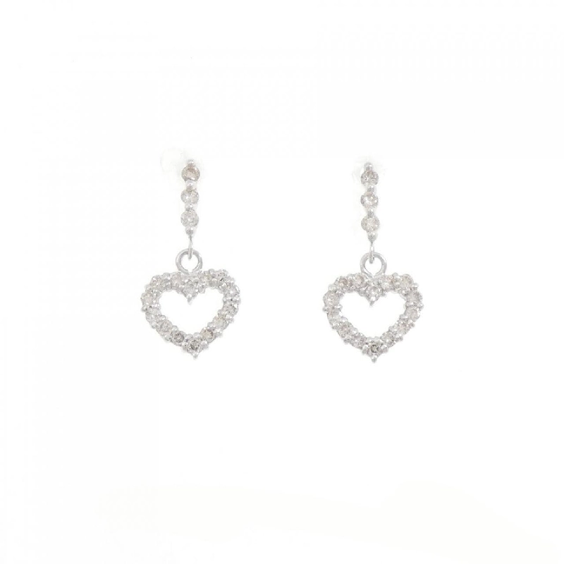 K18WG Bông tai kim cương hình trái tim 0.22CT - Hàng hiệu chính hãng 870418