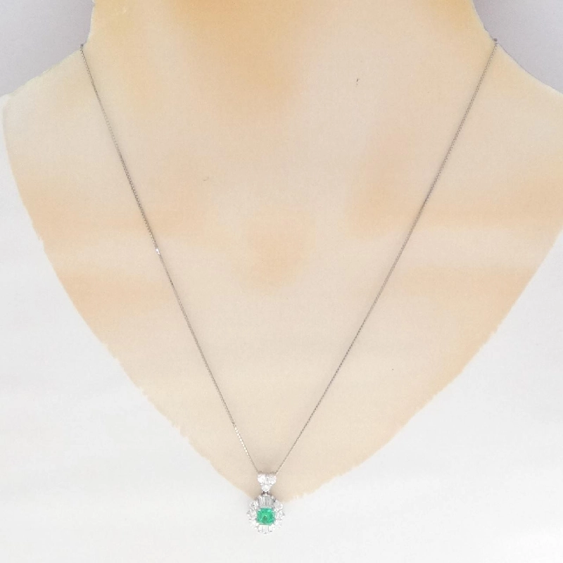 Dây chuyền Emerald PT900/PT850 0.63CT - Hàng hiệu Chính hãng 858002