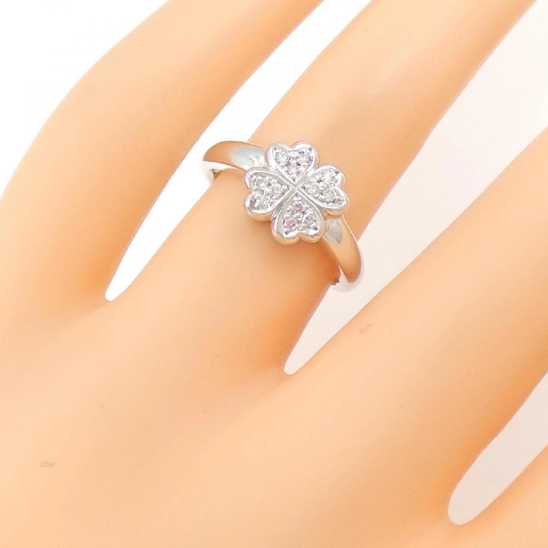 Nhẫn kim cương hồng K18WG hình cỏ ba lá 0.05CT 671751