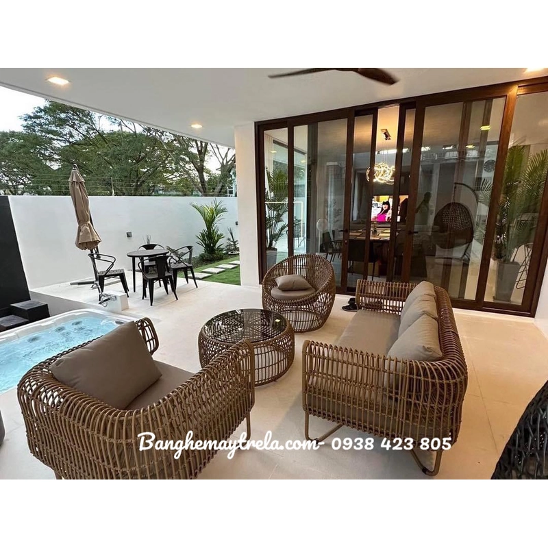 Sofa tổ yến hiện đại mây nhựa 447328