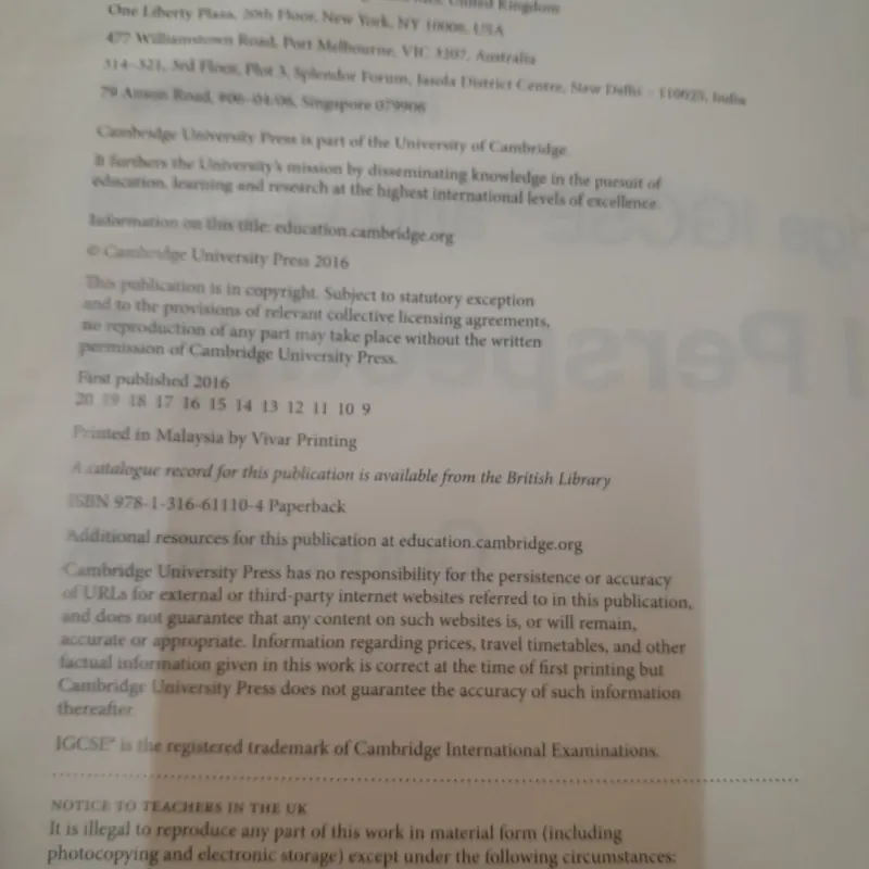 Tiếng Anh Cambridge IGCSE and O Level GLOBAL PERSPECTIVE. Coursebook. Keely Laycock 605072