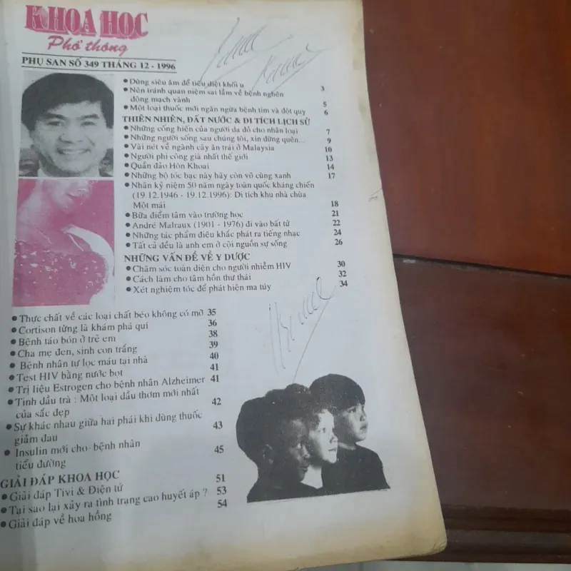 KHOA HỌC PHỔ THÔNG, phụ san số 349 tháng 12-1996 753687