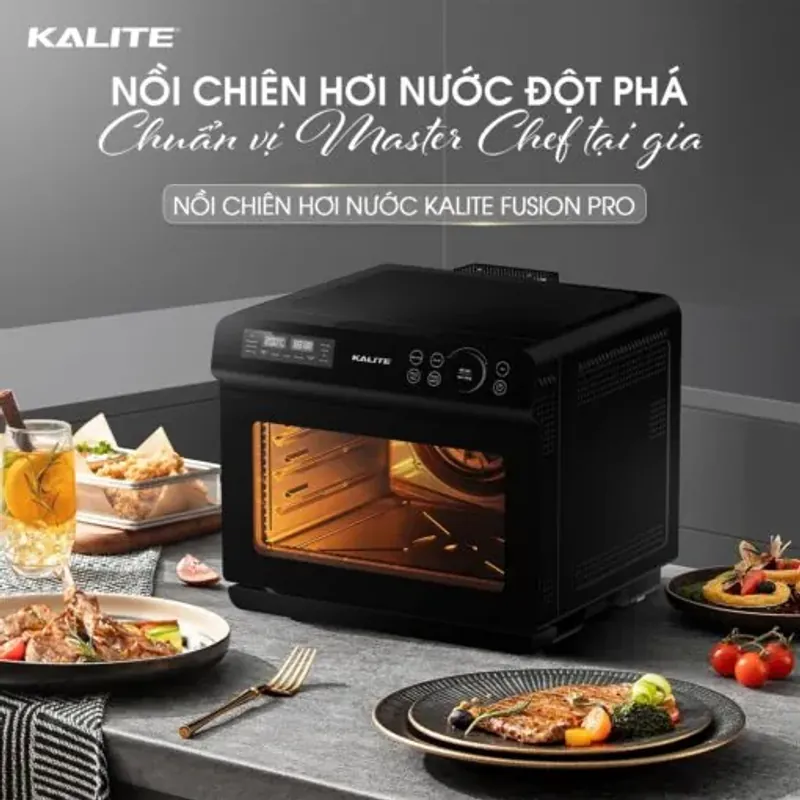 Nồi chiên hơi nước KALITE STEAM FUSION PRO, 4in1 chiên, hấp, nướng, rã đông, 20 lít 589124