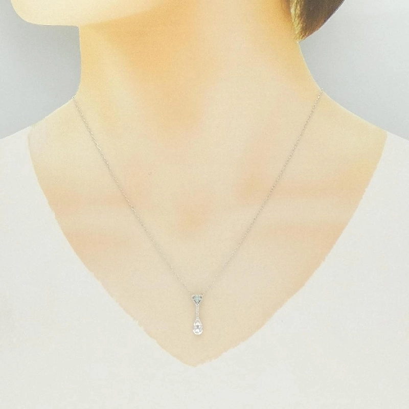 K18WG Muỗng Tourmaline Dây Chuyền 0.03CT - Hàng hiệu Chính hãng 859254