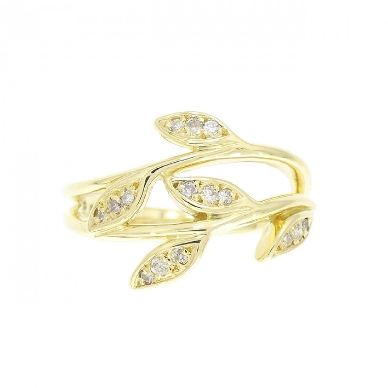 Nhẫn kim cương K18YG hình lá 0.11CT 671768