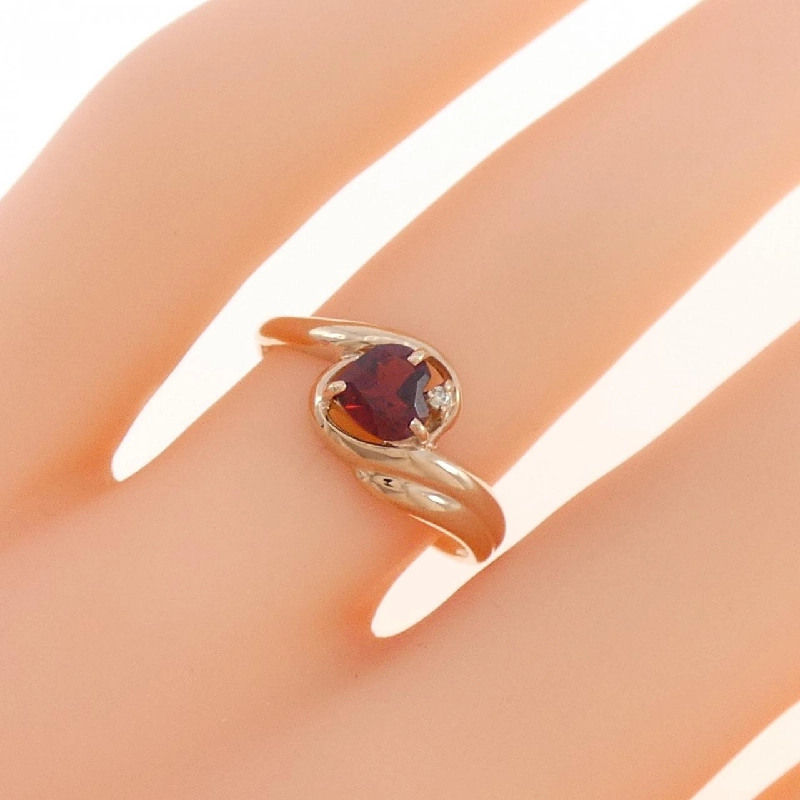 Nhẫn Garnet K10PG hình trái tim 669773
