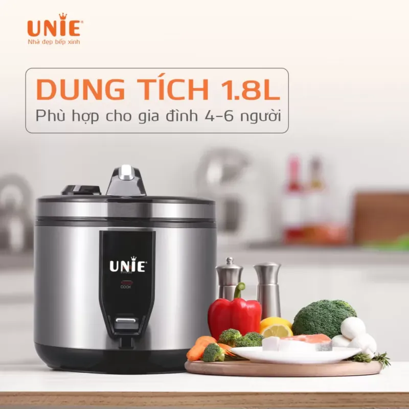 Nồi cơm điện UNIE UE – 625 dung tích 1.8L, lòng nồi chống dính Teflon 928167
