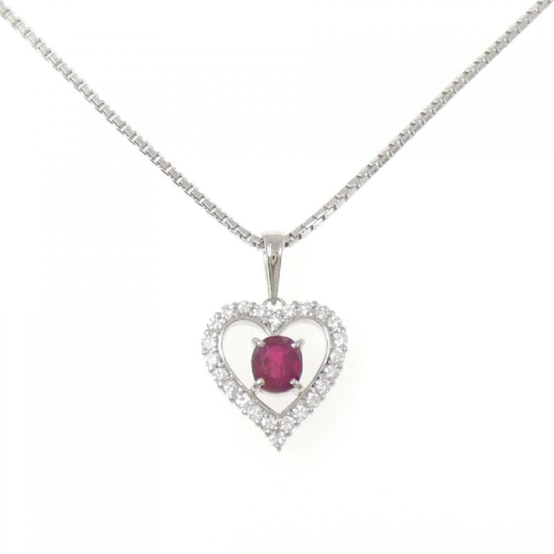 Dây chuyền ruby hình trái tim PT900/PT850 1.00CT - Hàng hiệu Authentic 859563
