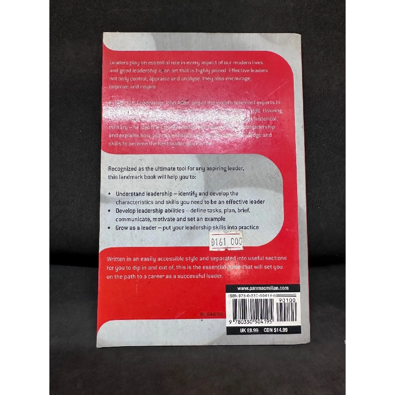 Effective Leadership - How To Be A Successful Leader, John Adair, Mới 60% (Ố Vàng), 2009 SBM2407 916448