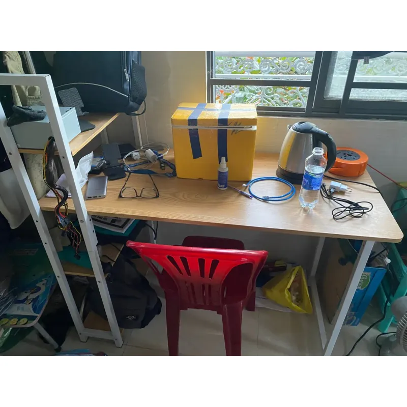 Bộ bàn ghế học có kệ dài 1m2 cao 75cm rộng 60cm 734686