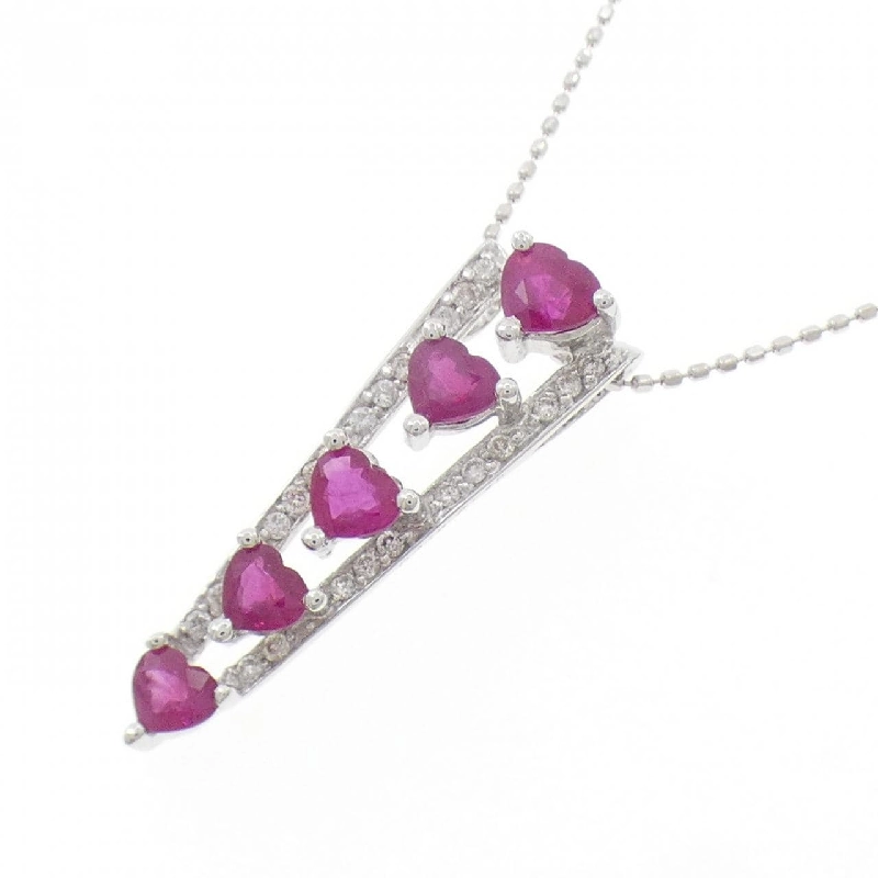 K18WG Dây chuyền Ruby 1.35CT - Hàng hiệu Chính hãng 856616