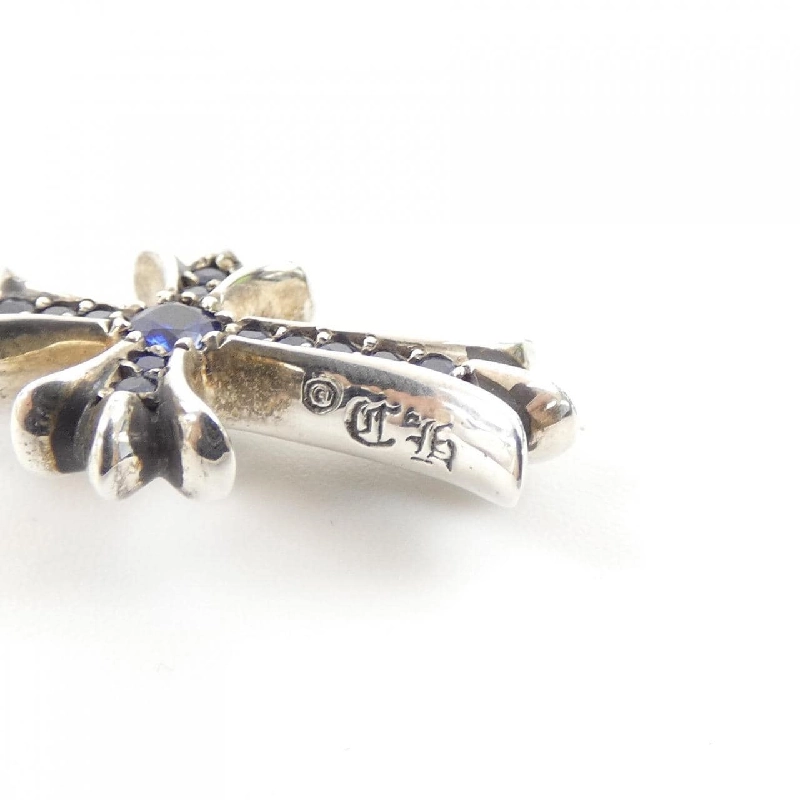 クロムハーツ CHROME HEARTS TINY CH CROSS F PAVE BLU SAPH SNGL SIDE 202033746SLVXXX014 Pendant - Hàng hiệu Authentic 906540