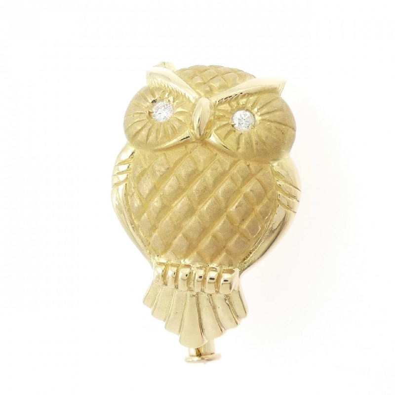 K18YG Cú Mèo Kim Cương Brooch - Hàng hiệu Chính hãng 871040