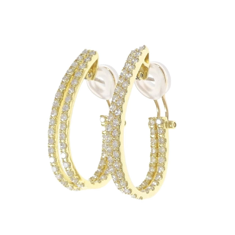 K18YG/* Bông tai kim cương 2WAY/Khuyên tai 2.00CT - Hàng hiệu Chính hãng 864402