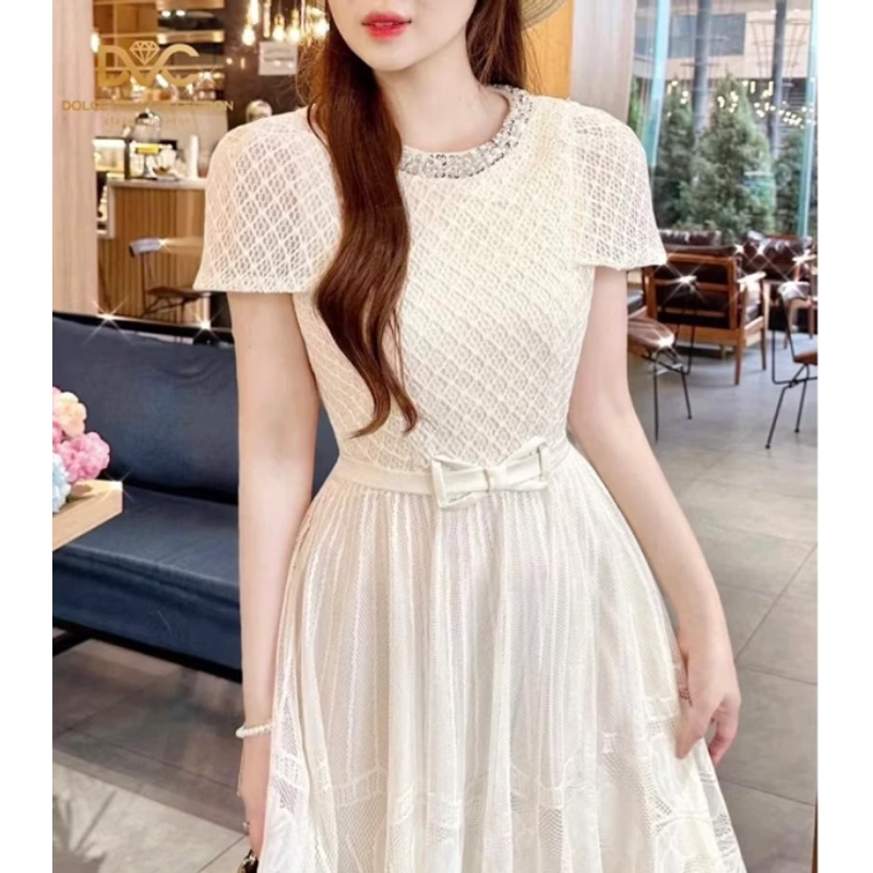 Đầm ren dáng dài đi tiệc 477006