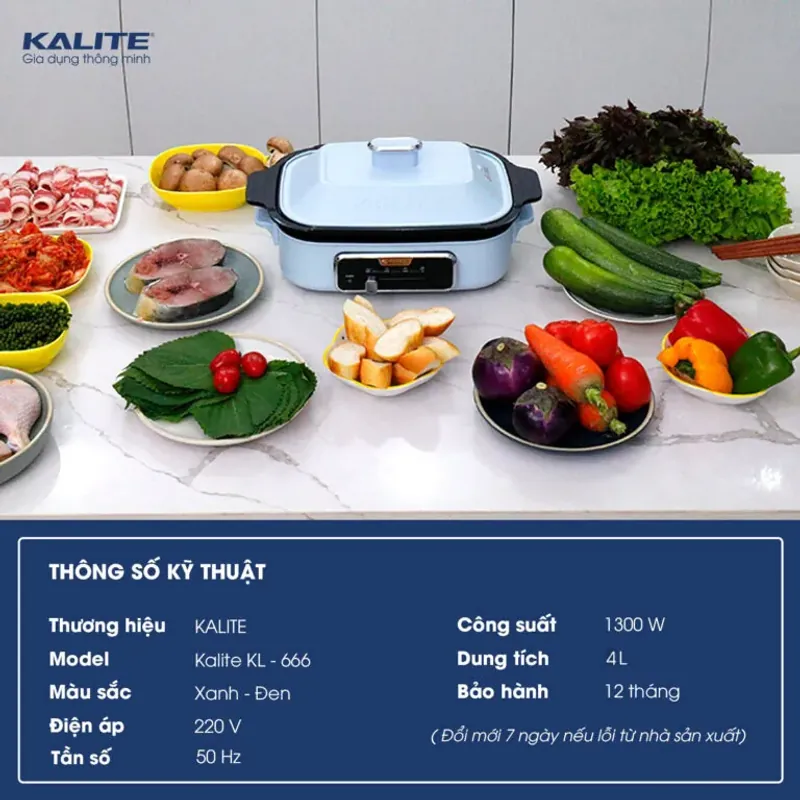 Nồi lẩu nướng đa năng KALITE KL-666 dung tích 4L 781773