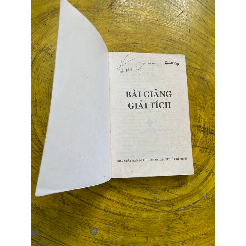 BÀI GIẢNG GIẢI TÍCH- NGUYỄN LÊ ANH 543416