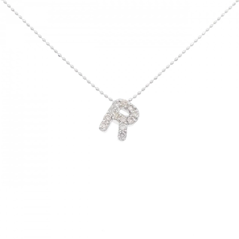 K18WG Chữ cái R Dây chuyền kim cương 0.27CT - Hàng hiệu Chính hãng 862549