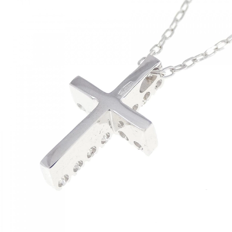 K18WG Dây chuyền kim cương hình chữ thập - Hàng hiệu Authentic 862840