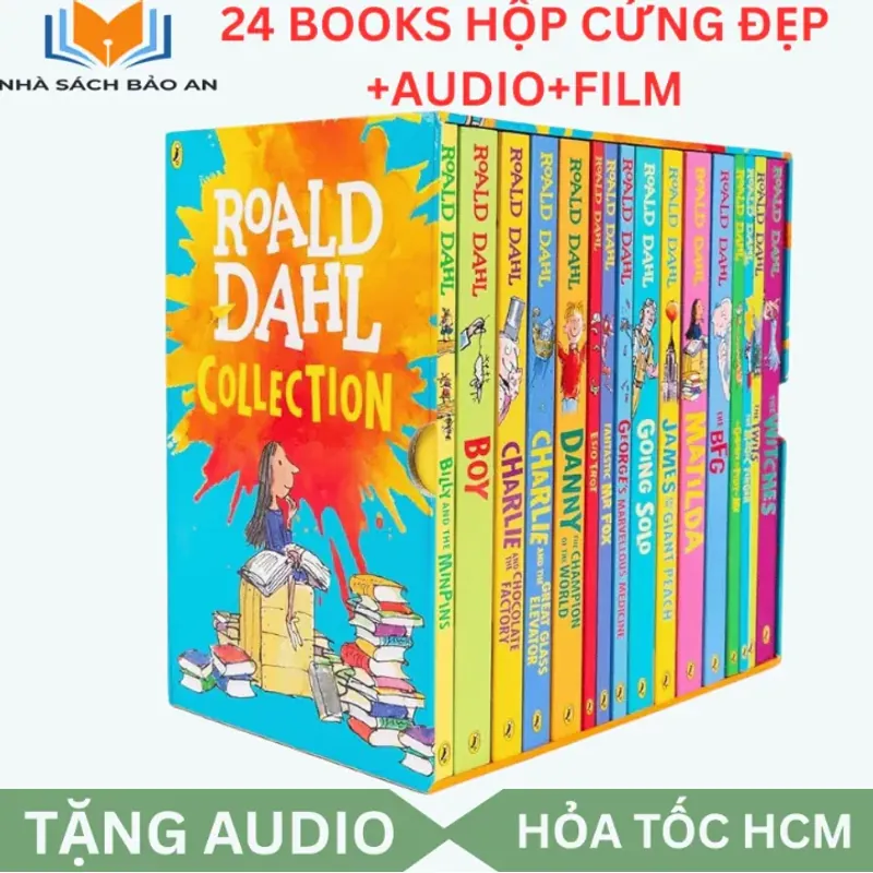 Sách - Roald Dahl 24 quyển có file mp3 full boxset tặng audio + film 1024190