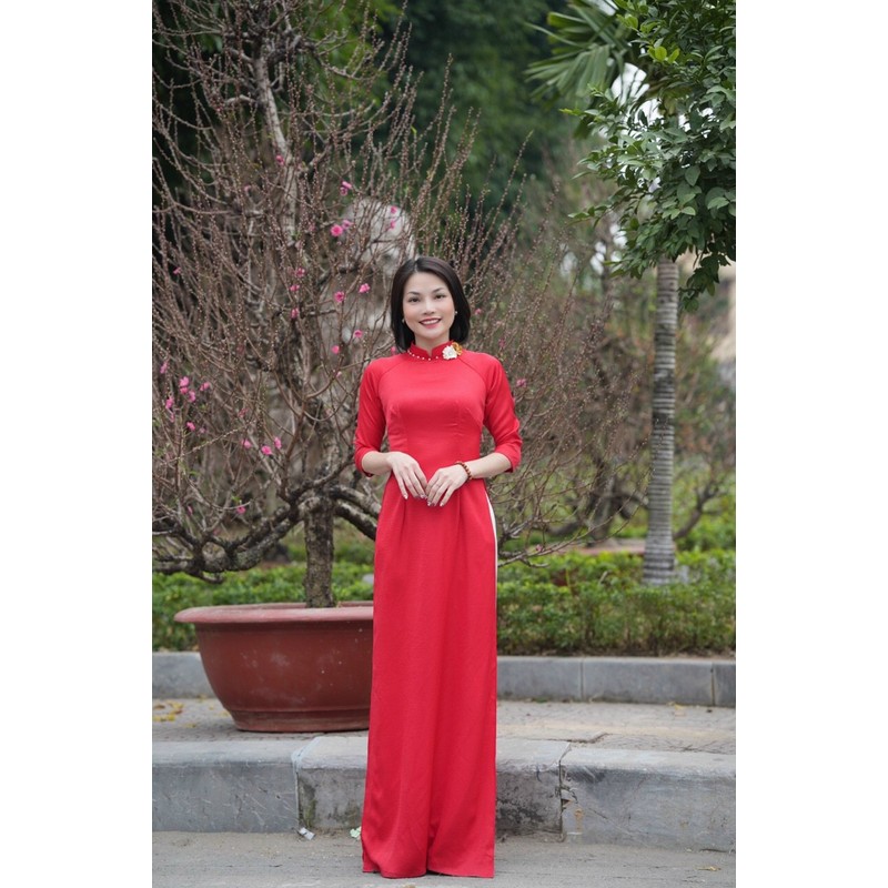 Áo dài vải lụa Mỹ sz S 193471