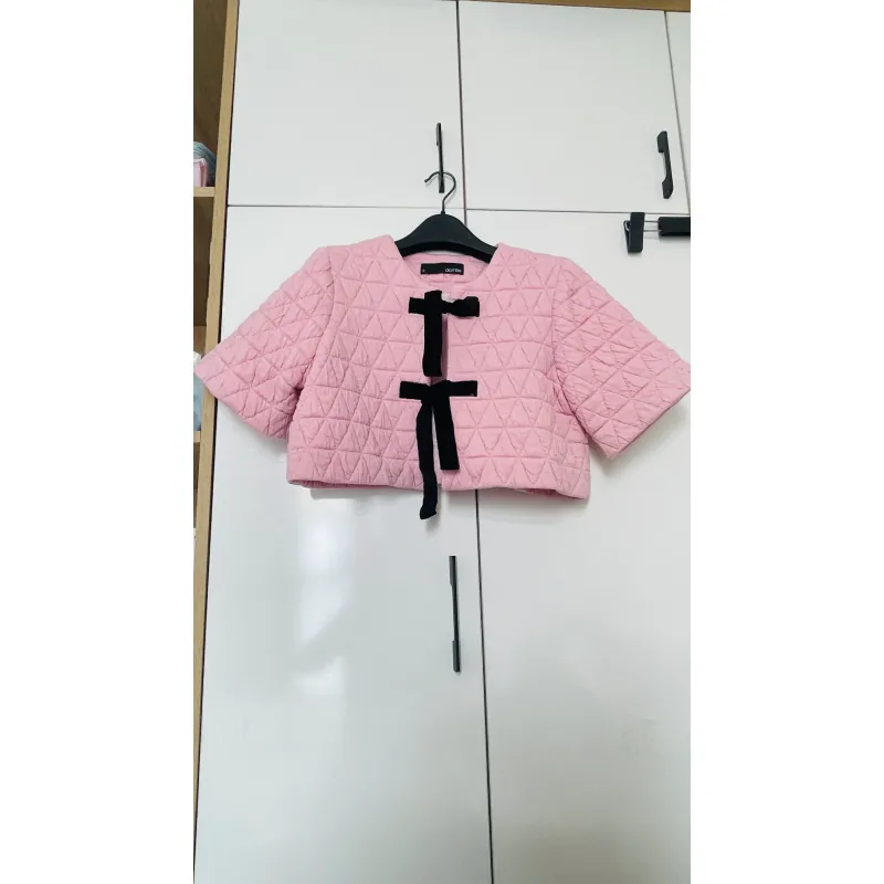Áo nỉ crotop local brand , màu hồng, croptop 1012717