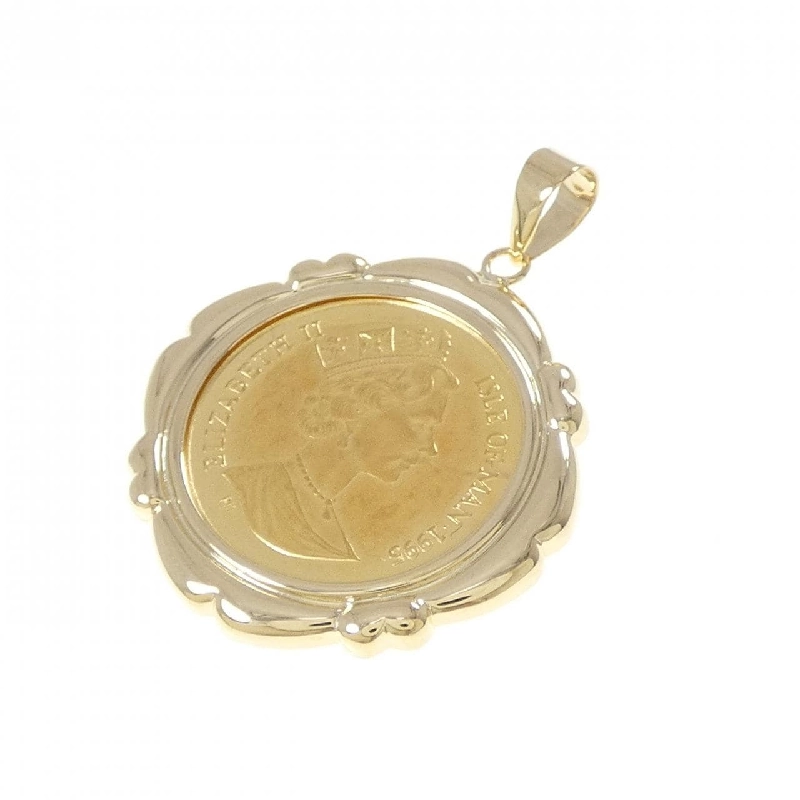 K18YG(枠) Mặt dây chuyền đồng xu - Hàng hiệu Authentic 864459